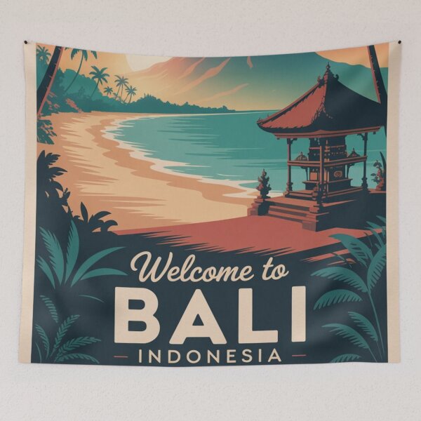 Item preview, Welcome to Bali Indonesia - Vintage Travel Poster  designed and sold by Timeless Design.
