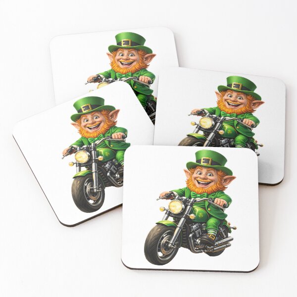 Item preview, Funny Leprechaun Riding Motorcycle – St. Patrick’s Day Biker designed and sold by Rough Sketches – Ireland Inspired Art.