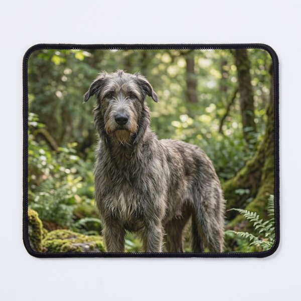 Item preview, Irish Wolfhound in Forest – Majestic Celtic Dog Nature Portrait designed and sold by Rough Sketches – Ireland Inspired Art.