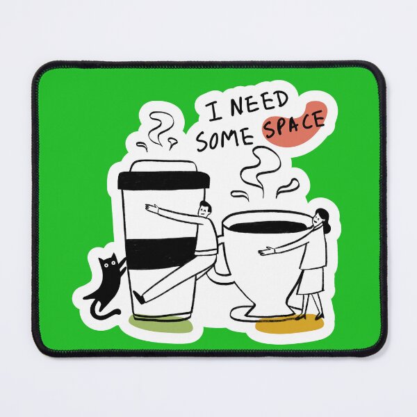 Item preview, I Need Some Space Coffee Cat Sticker designed and sold by Rosenthal Studio Kreativo.