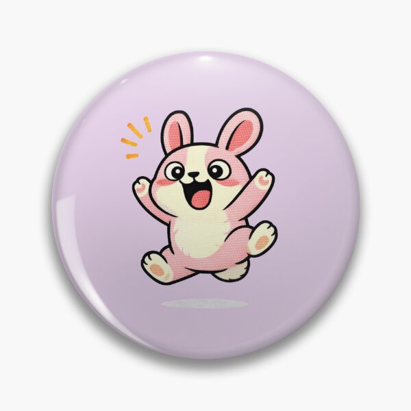 Item preview, Happy Jumping Bunny – Cute Kawaii Energetic Rabbit Meme Embroidered Patch Style designed and sold by ColorSplash123.