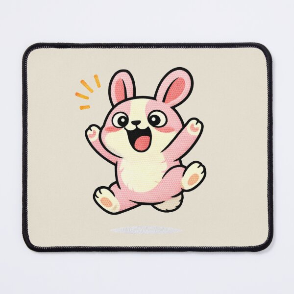 Item preview, Happy Jumping Bunny – Cute Kawaii Energetic Rabbit Meme Embroidered Patch Style designed and sold by ColorSplash123.