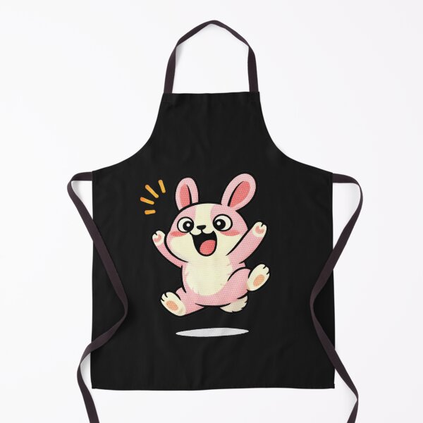 Item preview, Happy Jumping Bunny – Cute Kawaii Energetic Rabbit Meme Embroidered Patch Style designed and sold by ColorSplash123.