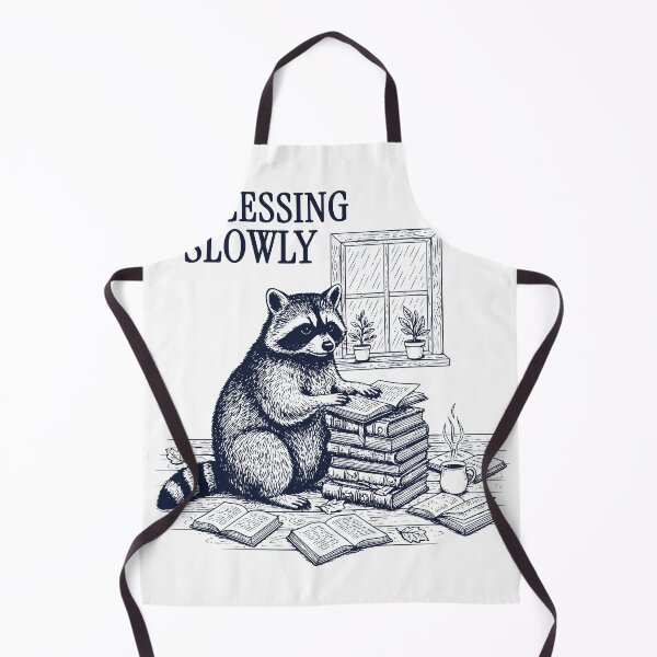 Item preview, Processing Slowly – Vintage Raccoon Reading Books Illustration designed and sold by TeeVerse27.