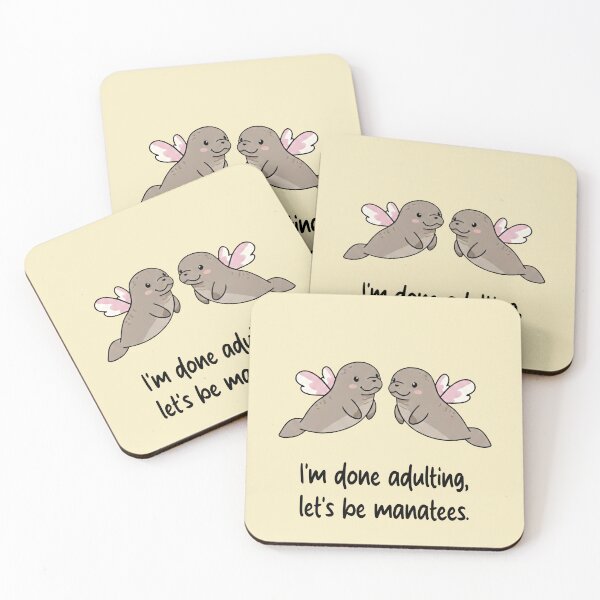 Item preview, Funny Manatee I'm Done Adulting Lets Be Manatees Animal Boys Girls Kids designed and sold by FurryHavenPH.