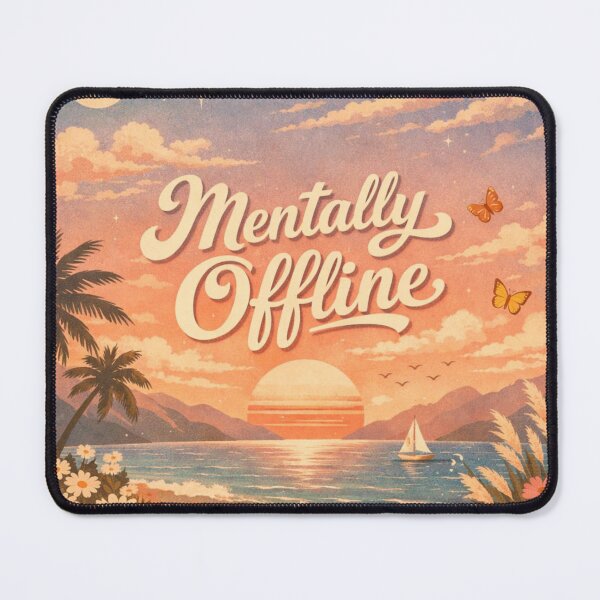 Item preview, Mentally Offline – Retro Aesthetic Sunset Escape Design designed and sold by Sanika arts .