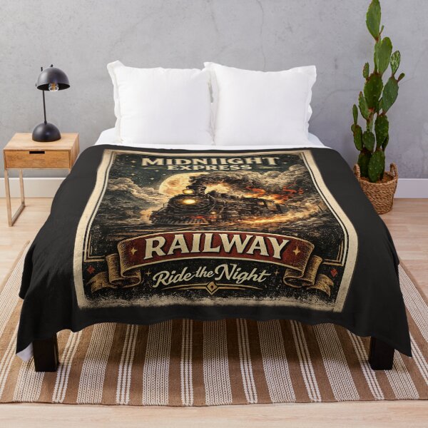 Item preview, Midnight Express Railway Retro Poster Shirt designed and sold by KinLost.