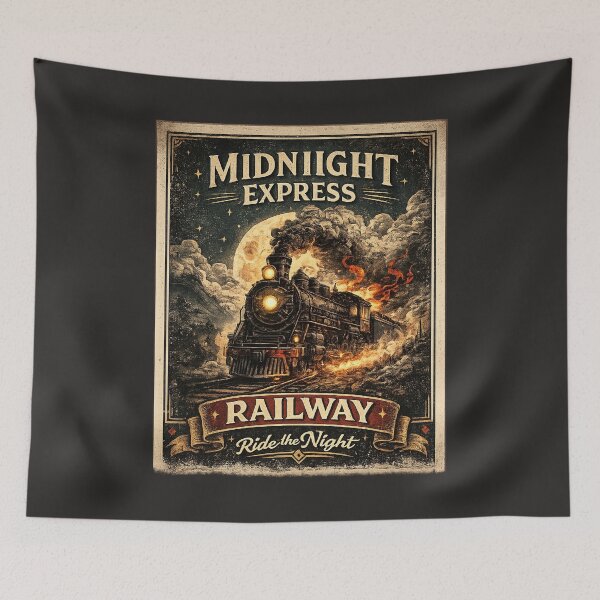 Item preview, Midnight Express Railway Retro Poster Shirt designed and sold by KinLost.