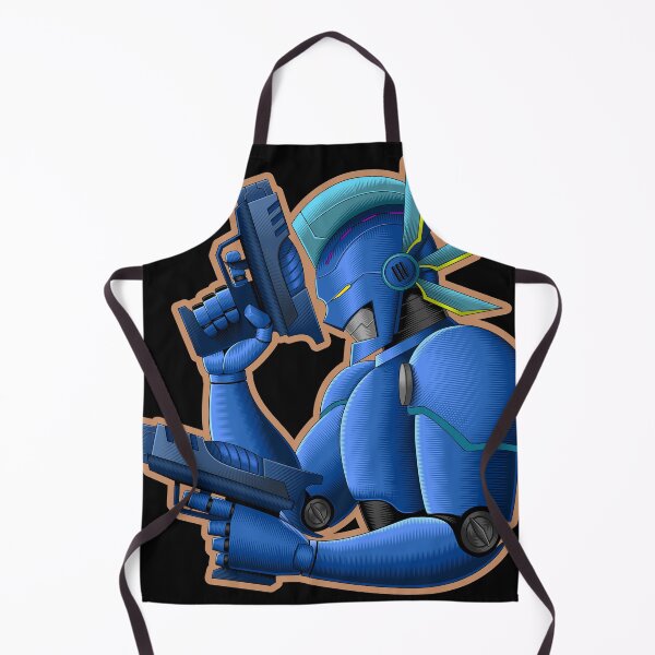 Item preview, Cyberpunk Cyborg Enforcer - Futuristic Cobalt Blue Android Mascot designed and sold by el.azraq.