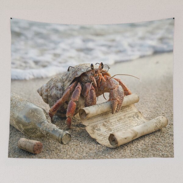 Item preview, Crab Reading a Letter on a Beach designed and sold by Maria Dryfhout.