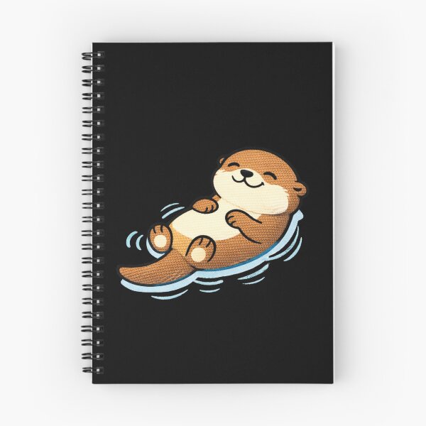 Item preview, Chill Floating Otter – Cute Kawaii Relaxed Otter Meme Embroidered Patch Style designed and sold by ColorSplash123.