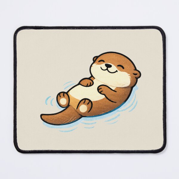 Item preview, Chill Floating Otter – Cute Kawaii Relaxed Otter Meme Embroidered Patch Style designed and sold by ColorSplash123.