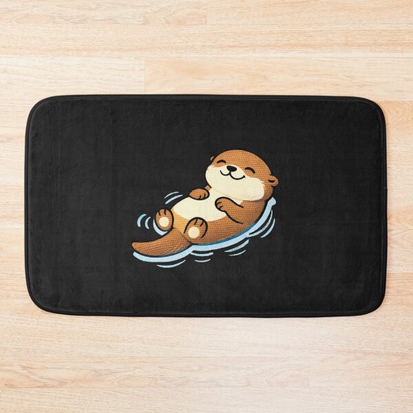Item preview, Chill Floating Otter – Cute Kawaii Relaxed Otter Meme Embroidered Patch Style designed and sold by ColorSplash123.