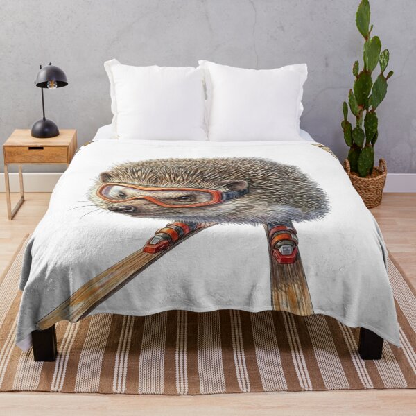 Item preview, Ski More Worry Less - Cute Hedgehog Skier designed and sold by JaylArtStore.