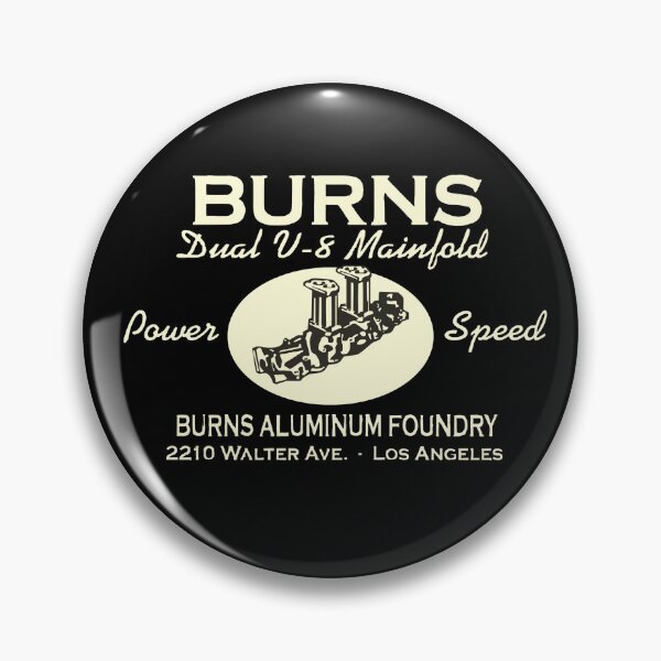 Item preview, Burns Dual V8 Manifold - flathead hot rod - vintage white print designed and sold by retropetrol.