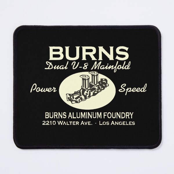 Item preview, Burns Dual V8 Manifold - flathead hot rod - vintage white print designed and sold by retropetrol.