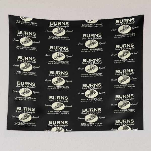 Item preview, Burns Dual V8 Manifold - flathead hot rod - vintage white print designed and sold by retropetrol.