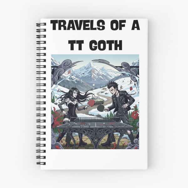 Item preview, Funny Travels of a TT Goth T-Shirt - Gothic Ping Pong Table Tennis Mountain Gift designed and sold by OhMyPingCo.