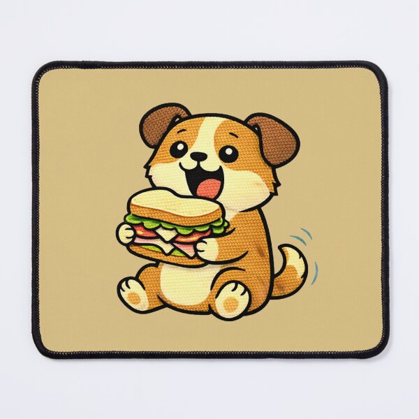 Item preview, Snack Lover Dog – Cute Kawaii Dog With Giant Sandwich Embroidered Patch Style designed and sold by ColorSplash123.