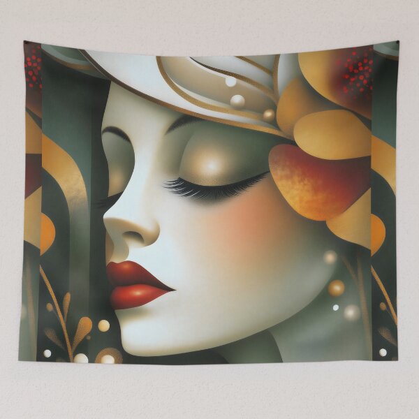 Item preview, Art Deco Style Woman Portrait With Flowers  designed and sold by Shoot-The-Moon.