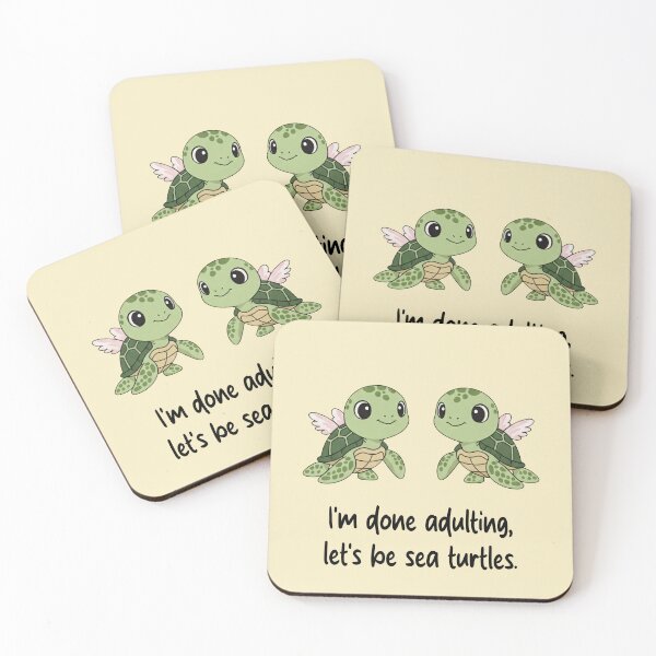 Item preview, Funny Sea Turtle I'm Done Adulting Lets Be Sea Turtles Animal Boys Girls Kids designed and sold by FurryHavenPH.