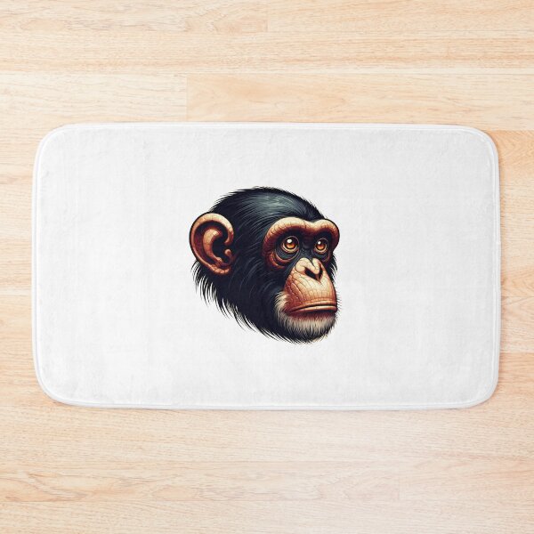 Item preview, A detailed and vibrant illustration of a chimpanzee's face showcasing expressive eyes and textured fur. designed and sold by cave-canvas.
