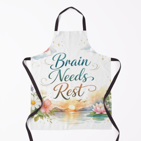 Item preview, Brain Needs Rest – Aesthetic Minimal Quote Design on White Background designed and sold by Sanika arts .