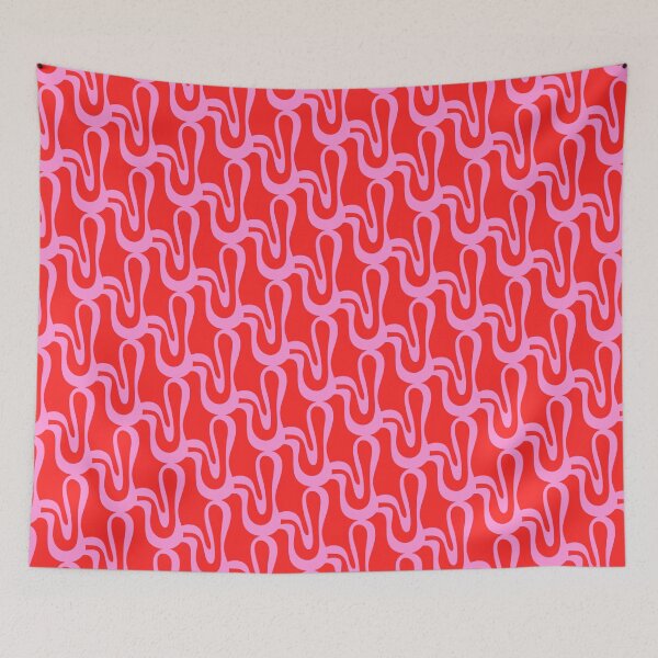 Item preview, Preppy Pink and Red Pop Wiggle Contemporary Abstract Pattern designed and sold by kierkegaard.