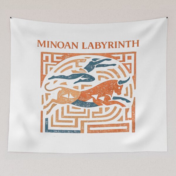 Item preview, Minoan Labyrinth Ancient Myth Art designed and sold by Retr0Tshirts.