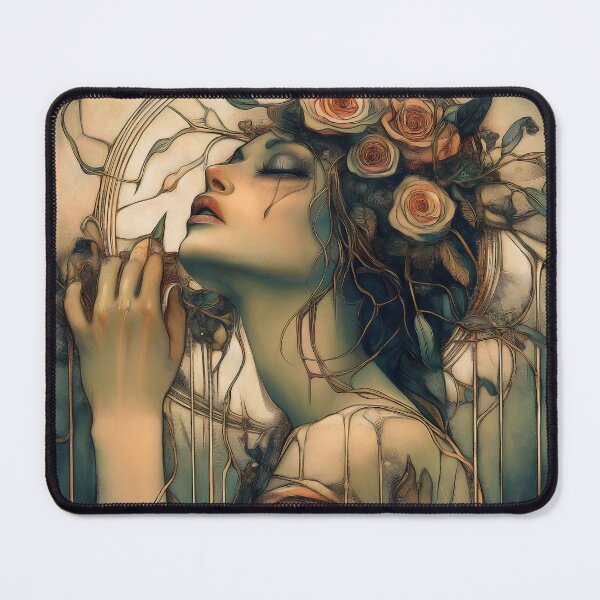 Item preview, Art Nouveau Woman With Roses Decorative designed and sold by Shoot-The-Moon.