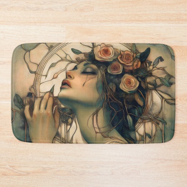 Item preview, Art Nouveau Woman With Roses Decorative designed and sold by Shoot-The-Moon.