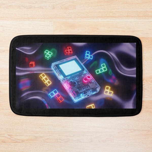 Item preview, Retro 90s Transparent Handheld Console - Neon Puzzle Blocks designed and sold by powersunlight.