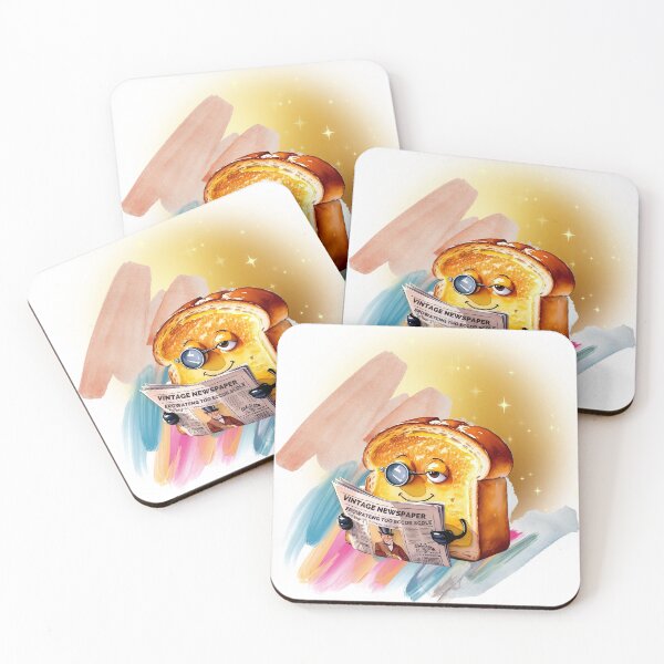 Item preview, Smart Toast Reading Vintage Newspaper – Funny Breakfast Food Character designed and sold by ChenEngEng.