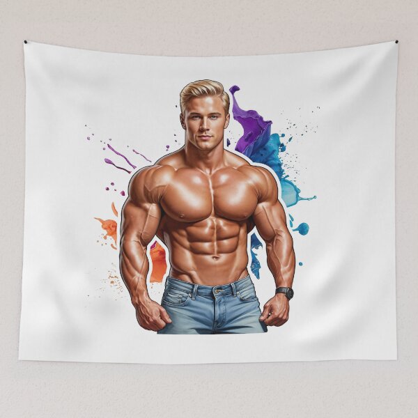 Item preview, Color Splash Physique – Dynamic Fitness Art #160 designed and sold by ForeverPrintsOK.