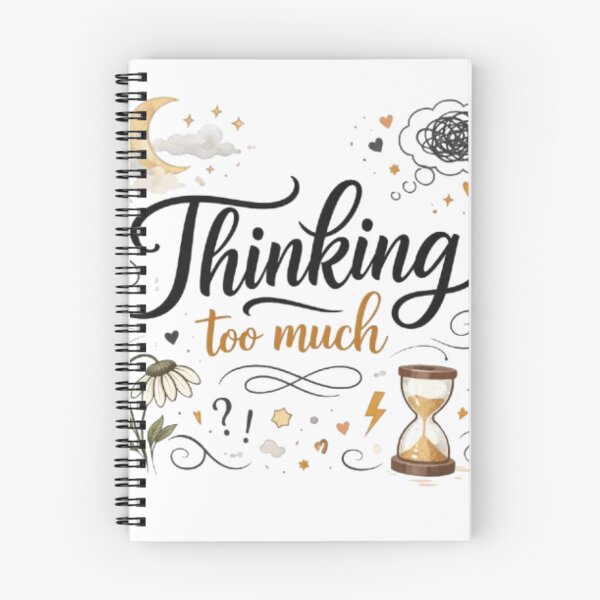Item preview, Thinking Too Much – Minimal Aesthetic Mental Health Quote Design designed and sold by Sanika arts .