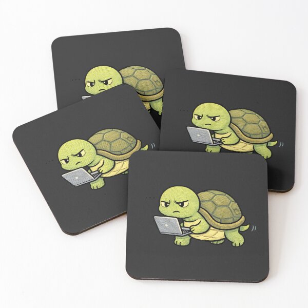 Item preview, Slow Work Turtle – Cute Kawaii Turtle Laptop Meme Embroidered Patch Style designed and sold by ColorSplash123.