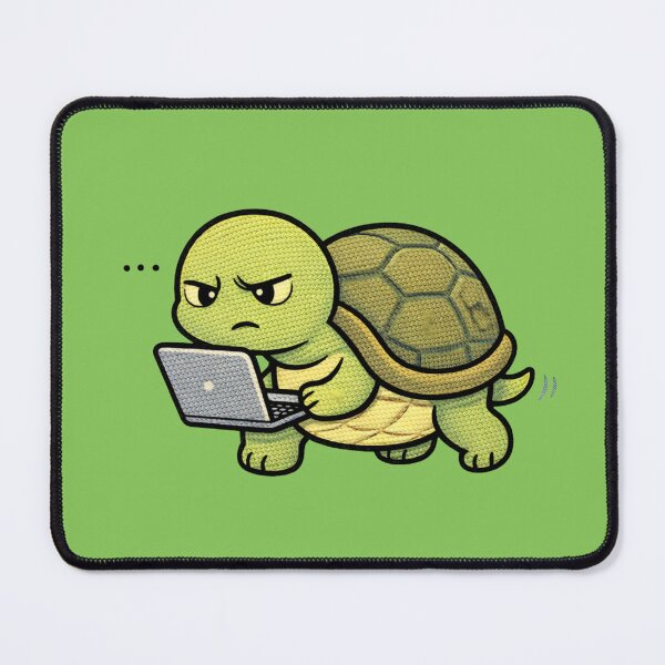 Item preview, Slow Work Turtle – Cute Kawaii Turtle Laptop Meme Embroidered Patch Style designed and sold by ColorSplash123.