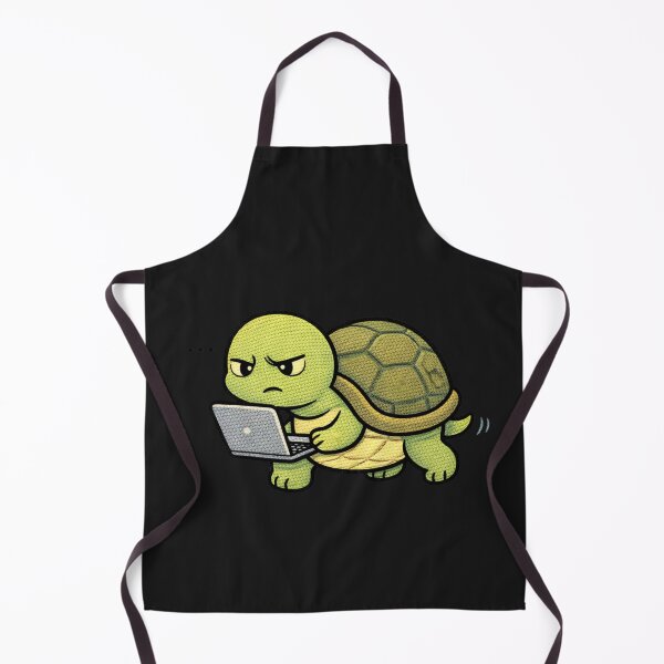 Item preview, Slow Work Turtle – Cute Kawaii Turtle Laptop Meme Embroidered Patch Style designed and sold by ColorSplash123.