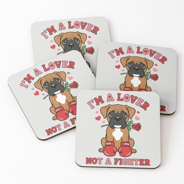 Item preview, Lover Not A Fighter - Cute Boxer Dog designed and sold by DigitalGlade.