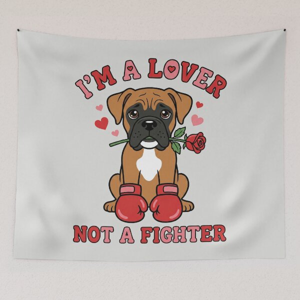 Item preview, Lover Not A Fighter - Cute Boxer Dog designed and sold by DigitalGlade.