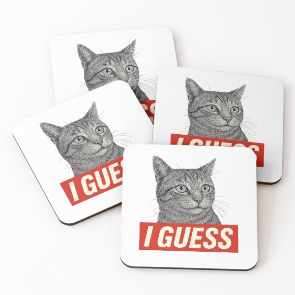 Item preview, I GUESS Cat Meme – Minimalist Indifferent Cat Illustration   designed and sold by sorryNOTsorry.brand.