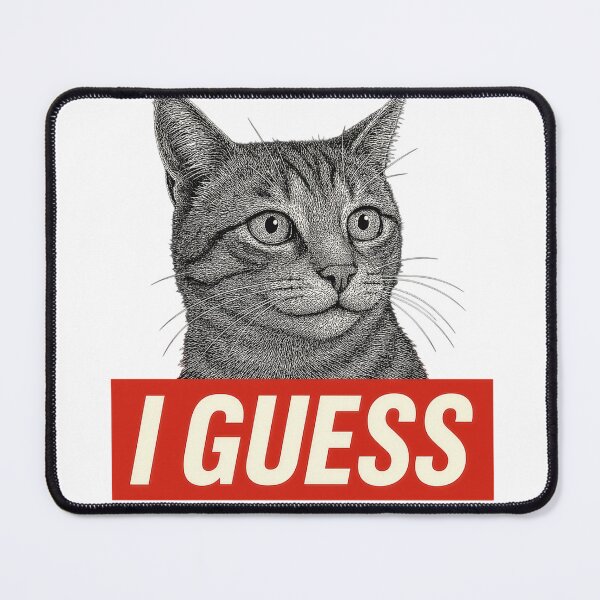 Item preview, I GUESS Cat Meme – Minimalist Indifferent Cat Illustration   designed and sold by sorryNOTsorry.brand.
