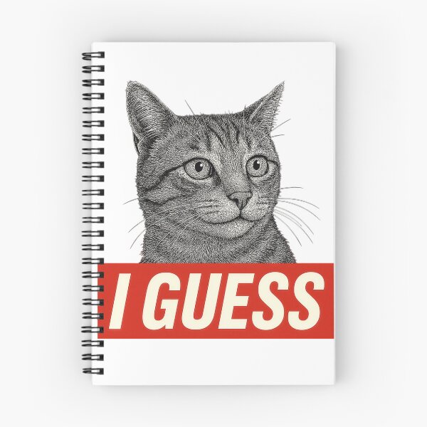 Item preview, I GUESS Cat Meme – Minimalist Indifferent Cat Illustration   designed and sold by sorryNOTsorry.brand.
