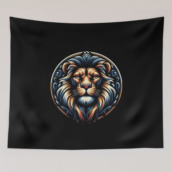 Item preview, Colorful lion illustration with intricate details and a majestic expression. designed and sold by beast-net.