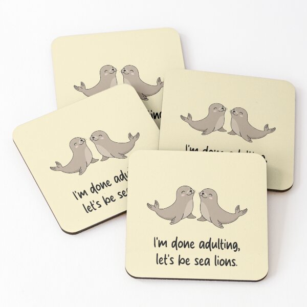 Item preview, Funny Sea Lion I'm Done Adulting Lets Be Sea Lions Animal Boys Girls Kids designed and sold by FurryHavenPH.