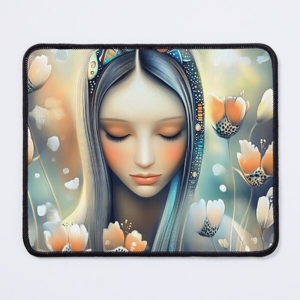 Item preview, Serene Woman With Flowers Dreamlike Portrait designed and sold by Shoot-The-Moon.