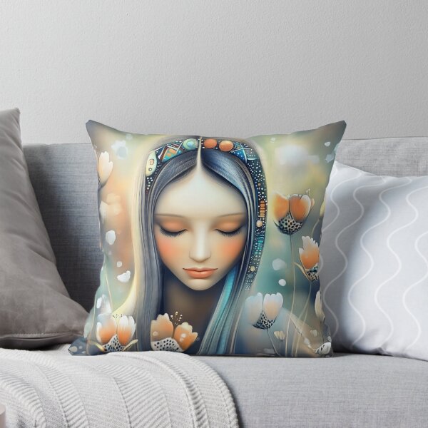 Item preview, Serene Woman With Flowers Dreamlike Portrait designed and sold by Shoot-The-Moon.