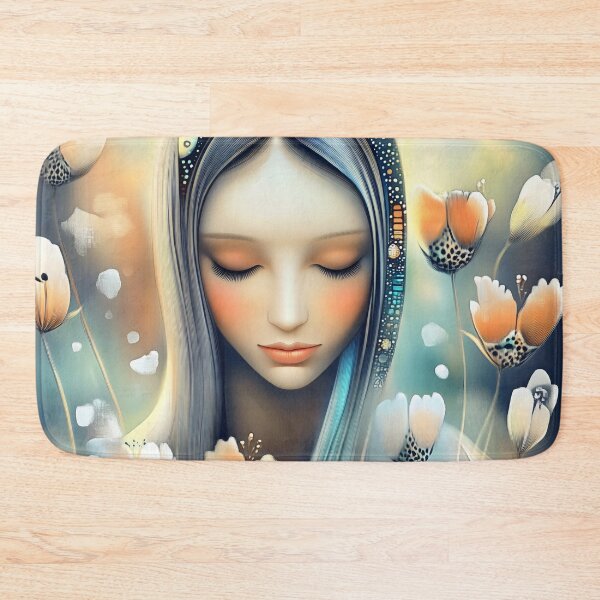 Item preview, Serene Woman With Flowers Dreamlike Portrait designed and sold by Shoot-The-Moon.