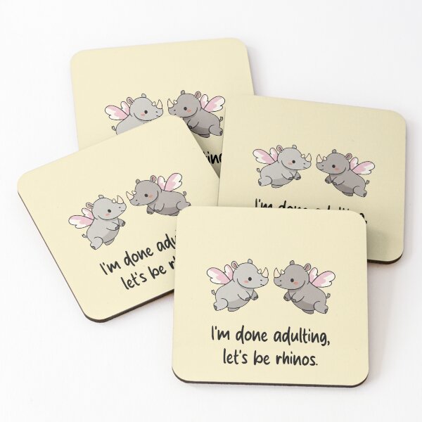 Item preview, Funny Rhino I'm Done Adulting Lets Be Rhinos Animal Boys Girls Kids designed and sold by FurryHavenPH.