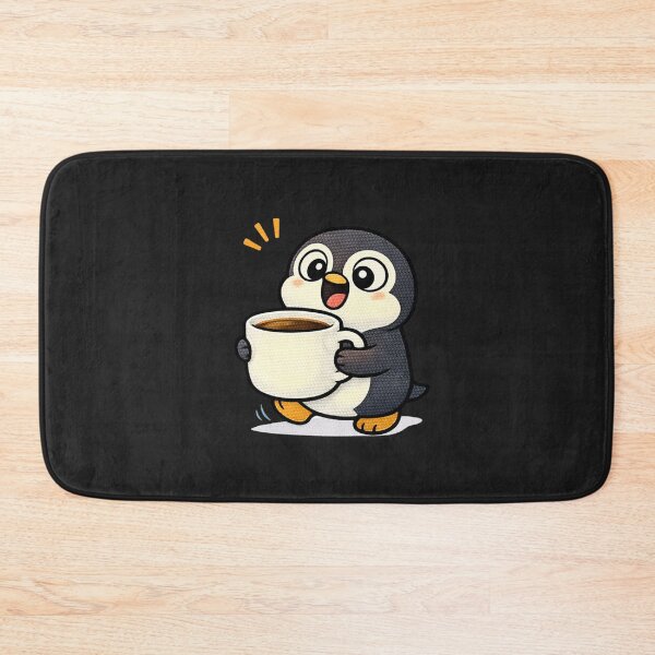 Item preview, Coffee Addict Penguin – Cute Kawaii Penguin Coffee Meme Embroidered Patch Style designed and sold by ColorSplash123.